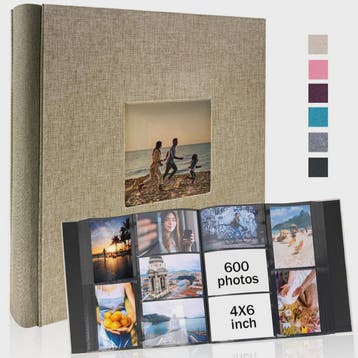 Linnen Fotoalbum voor 600 Foto's 4x6 inch met Venster & Hori, Verzenden, Nieuw