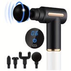 Massage Gun – Percussie Massager met LED en 4 Opzetstukken, Verzenden, Nieuw