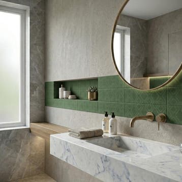 Wandtegel Handvorm Decor Boch Magnes Groen Mat 7,5x30, Doe-het-zelf en Verbouw, Nieuw, 20 tot 40 cm, 10 m² of meer, Wandtegels