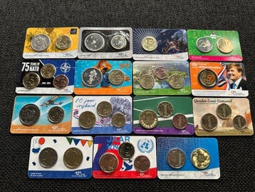 Nederland. Diverse uitgiftes in coincard (15x) (Zonder, Postzegels en Munten, Munten | Nederland