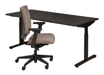 Recht T-poot bureau ALL BLACK! 160x80cm, Overige plaatsen, Ophalen of Verzenden, Nieuw in verpakking, Bureau