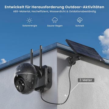 IeGeek 5MP Draadloze Buiten Camera met Solar Paneel, PTZ, PI, Verzenden, Nieuw