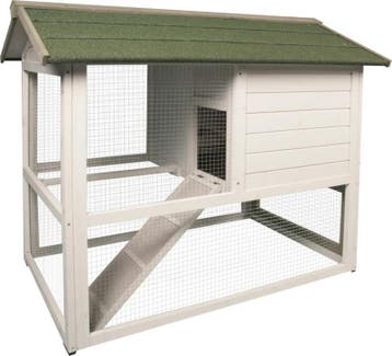Kippenhok Flamingo Condo Scandic Wit – Houten Kippenhok m., Dieren en Toebehoren, Verzenden, Nieuw, Kippenhok of Kippenren