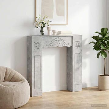 vidaXL Haardomlijsting Betongrijs 102 x 20 x 102 cm Bewerkt, Verzenden, Nieuw