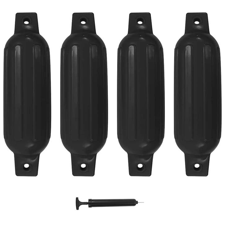 vidaXL Bootstootkussens 4 st 41x11,5 cm PVC zwart, Watersport en Boten, Bootonderdelen, Nieuw, Verzenden