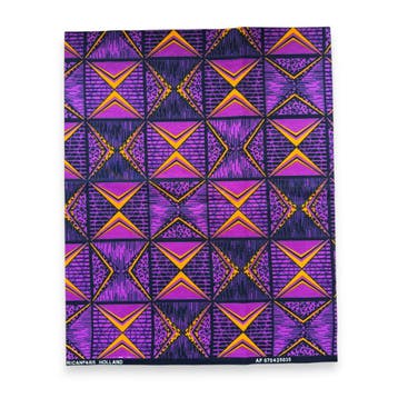 Fat Quarter Afrikaanse Wax Print Stof - Paars FTQ 8716 - Qui, Ophalen of Verzenden, Nieuw