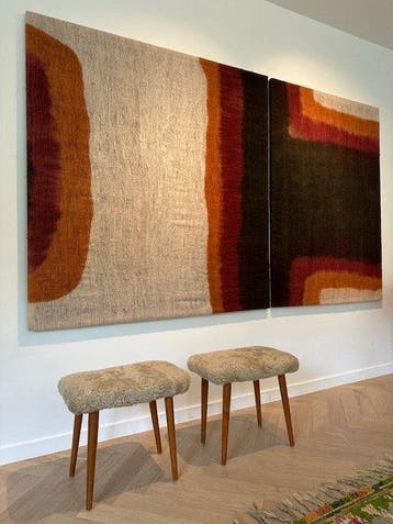 Wandtapijt - 155 cm - 251 cm - Retro inspired handwoven
