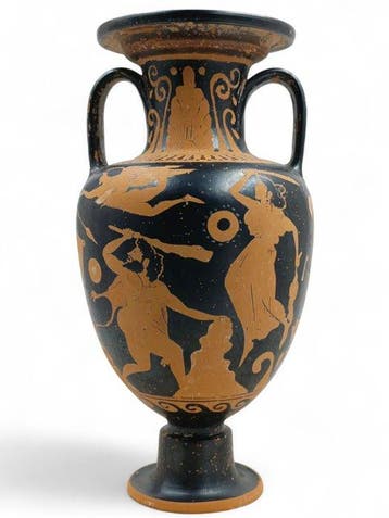 Terracotta Vaas - 30.5 cm - Attische amfoor - REPLICA -