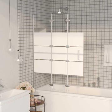vidaXL Douchewand inklapbaar 100x140 cm ESG wit, Verzenden, Nieuw