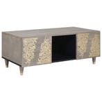 vidaXL Salontafel Grijs 100 x 54 x 40 cm Massief Mango Hout, 100 tot 150 cm, Verzenden, Nieuw, Minder dan 50 cm