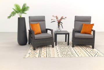 VDG Darwin verstelbare loungestoelen + Atlanta bijzettafel -, Verzenden, Nieuw, Overige materialen, Loungeset