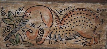 Italiaanse school (XIX) - Il Bestiario - Tavola da soffitto