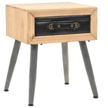 vidaXL Nachtkastje 43x38x50 cm massief vurenhout, Verzenden, Nieuw, Minder dan 45 cm, Minder dan 55 cm
