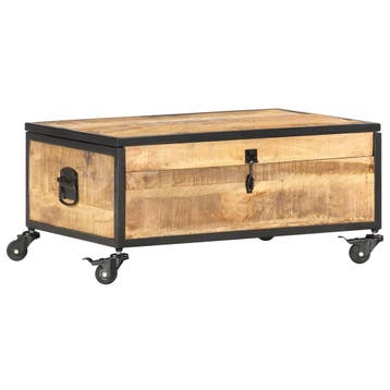 vidaXL Salontafel 70x50x33 cm massief mangohout, Huis en Inrichting, Tafels | Salontafels, Verzenden, Nieuw, Overige houtsoorten