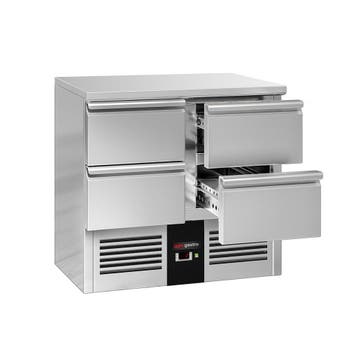 GGM Gastro | Koelwerkbank PREMIUM - 900x700mm - met 4 lades, Verzenden, Nieuw in verpakking, RVS Meubilair