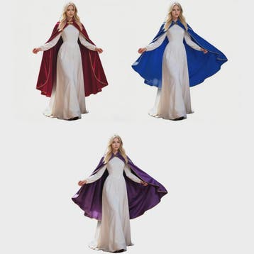 Unisex Middeleeuwse Fluwelen Cape met Opstaande Kraag - Rena, Verzenden