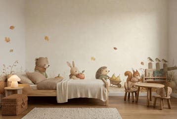 Bosdieren behang kinderkamer – herfst fotobehang, Verzenden, Fotobehang