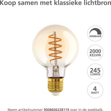 EGLO Amsfield 1 Tafellamp - E27 - 41 cm - Zwart/Hout, Huis en Inrichting, Ophalen of Verzenden, Zo goed als nieuw