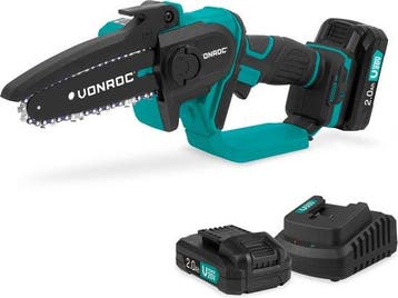 2dekans | VONROC Mini Kettingzaag 20V – 152mm - Incl. 2x, Ophalen of Verzenden, Zo goed als nieuw, VONROC
