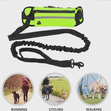 Handsfree Hondentuig met Heuptas - Reflecterend, Intrekbaar, Verzenden, Nieuw