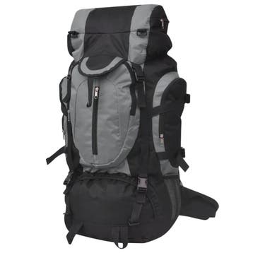 vidaXL Rugzak hiking XXL 75 L zwart en grijs, Sieraden, Tassen en Uiterlijk, Tassen | Rugtassen, Verzenden, Nieuw