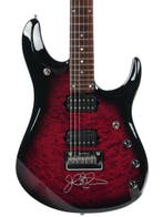 Music Man John Petrucci JP6 BFR Ruby Quilt 2014 (Instrument), Ophalen of Verzenden, Zo goed als nieuw, Solid body