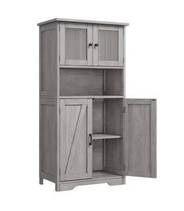 Nieuwe Kabinetkast Grijs - Opbergkast 128cm Hoog - Kabinet, Huis en Inrichting, Kasten | Overige, Verzenden, Nieuw