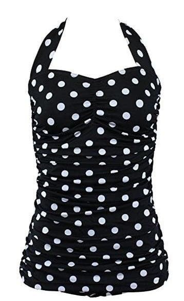 Aloha Beachwear, Vintage Pinup Badpak Black Polkadot., Kleding | Dames, Badmode en Zwemkleding, Verzenden, Nieuw