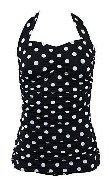 Aloha Beachwear, Vintage Pinup Badpak Black Polkadot., Kleding | Dames, Badmode en Zwemkleding, Nieuw, Verzenden