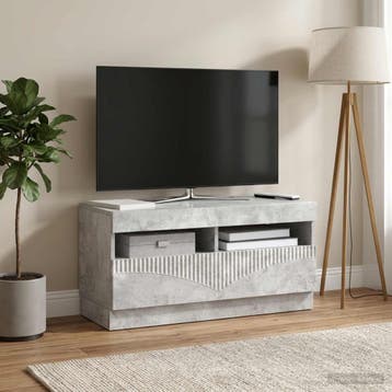 vidaXL LED tv-meubel Betongrijs Bewerkt hout, Minder dan 50 cm, Verzenden, Nieuw, Minder dan 100 cm