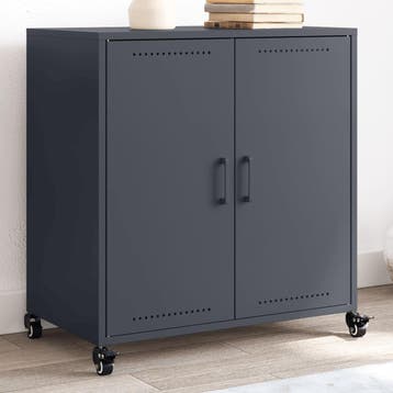 vidaXL Dressoir 68x39x72 cm staal antracietkleurig, Verzenden, Nieuw, Metaal, Minder dan 50 cm