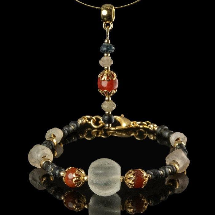 Oud-Romeins Pendant, Bracelet, met Romeinse carneool en, Sieraden, Tassen en Uiterlijk, Antieke sieraden