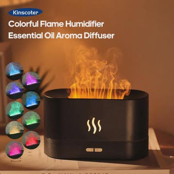 Vlam Effect Aroma Diffuser & Luchtbevochtiger met 7 Kleuren, Verzenden, Nieuw