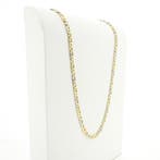 Bicolor gouden marineschakel ketting; Heren, Ophalen of Verzenden, Gebruikt, Overige kleuren, Goud