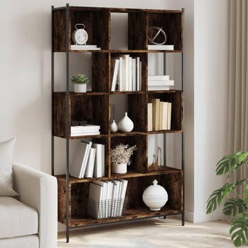vidaXL Boekenkast 102x28x172 cm bewerkt hout gerookt, Verzenden, Nieuw, Overige houtsoorten