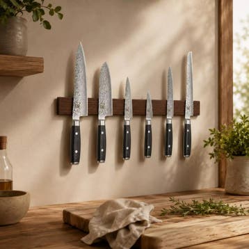 Yaxell Ran Messenset – 7-delig – Magnetische Messenhoude, Ophalen of Verzenden, Nieuw, Hout
