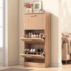 Stijlvolle Schoenenkast met Rotan Look – 3 Laag Klepdesign, Verzenden, Nieuw