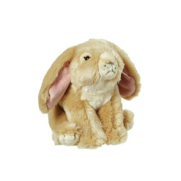 Pluche hangoor konijn - beige - knuffel - 18 cm, Verzenden, Nieuw