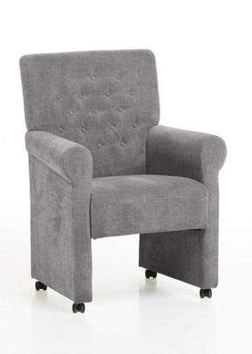 Eetkamerstoel Epe - eetkamerstoelen - Zilver, Nieuw, Stof