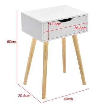 Bijzettafel Östersund 60x40x29,5 cm set van 2 wit [en.casa], Verzenden, Nieuw