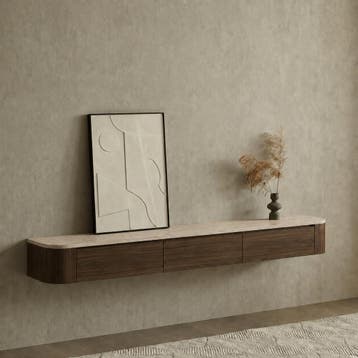 Dulce Japandi Tv-meubel 272 x 32 x 28 cm - Walnoot, Ophalen of Verzenden, Nieuw