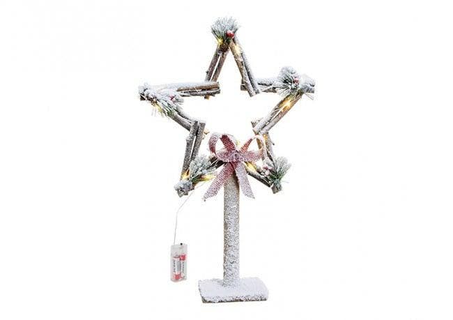 Kerstster van hout met verlichting (Verlichting voor binnen), Diversen, Kerst, Nieuw, Ophalen of Verzenden