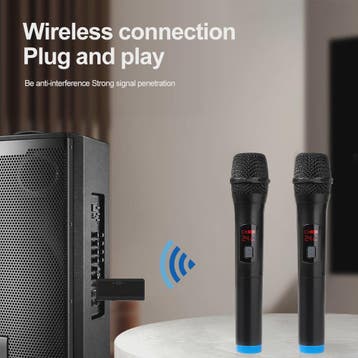 Draadloze Microfoon Set: 2x VHF Handheld Microfoons met Ontv, Verzenden, Nieuw
