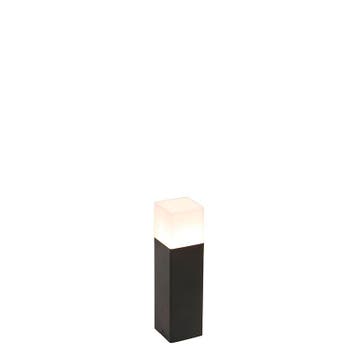 Staande buitenlamp zwart met opaal witte kap 30 cm - Denmark, Tuin en Terras, Buitenverlichting, Verzenden, Nieuw, Aluminium