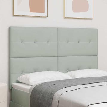vidaXL Hoofdbord Lichtgrijs 160 cm Fluweel, Huis en Inrichting, Slaapkamer | Bedden, Verzenden, Nieuw, Stof