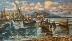 Giovanni Cenna (1898-?) - Marina con pescatori (XL format)