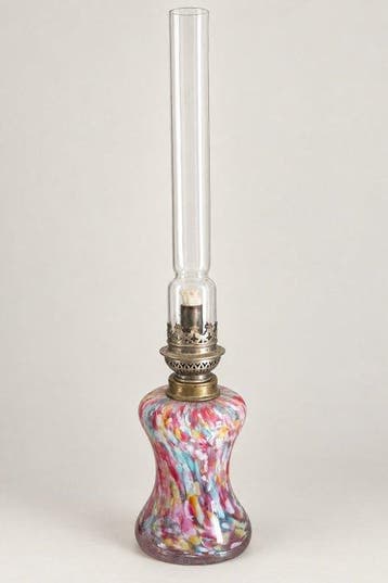 Petroleumlamp - Glas - kerosinelamp, Antiek en Kunst