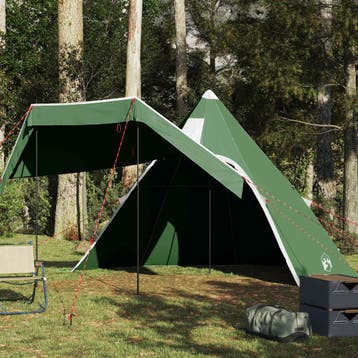 vidaXL Tipitent 5-persoons waterdicht groen, Caravans en Kamperen, Verzenden, Nieuw, Tot en met 2