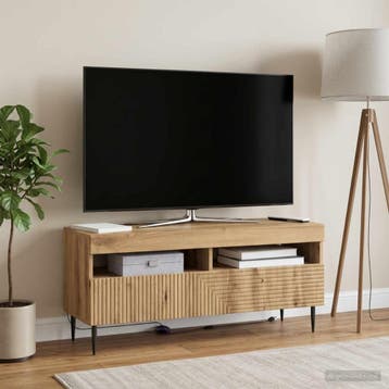 vidaXL LED tv-meubel HAARLEM 100 x 35 x 43 cm Artisanaal, Huis en Inrichting, Minder dan 50 cm, Verzenden, Nieuw, Minder dan 100 cm