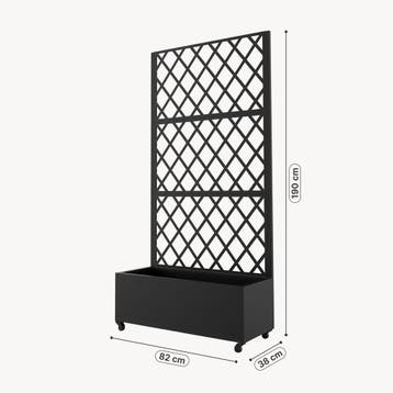 Roomdivider Malja met plantenbak 190x82x38 cm zwart casa.pro, Verzenden, Nieuw